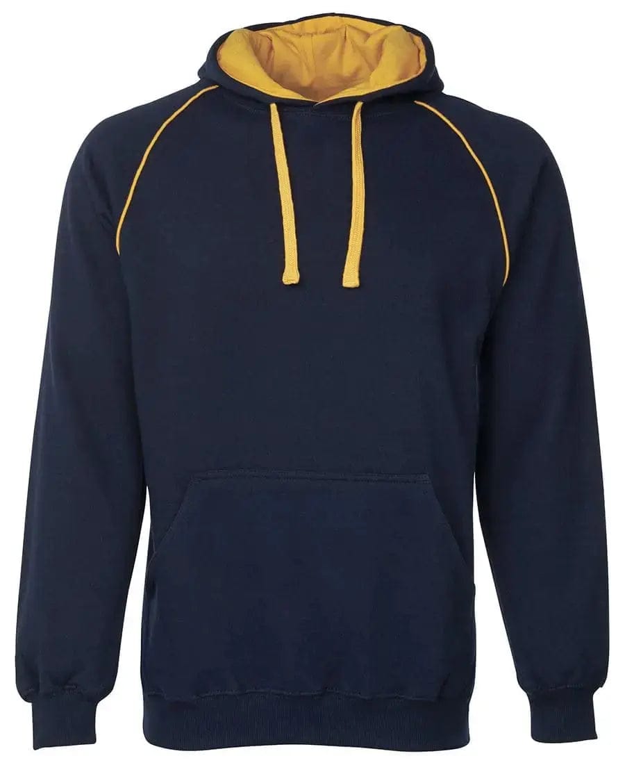 Kids Contrast Fleecy Hoodies 3CFH in Navy/Gold